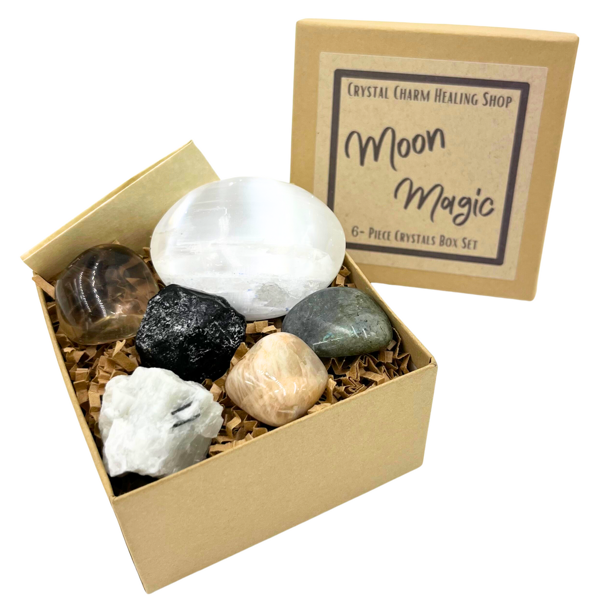 Moon Magic 6-Crystals  Healing Stones Gift Set for Intuition & Moon M –  Crystal Charm Shop