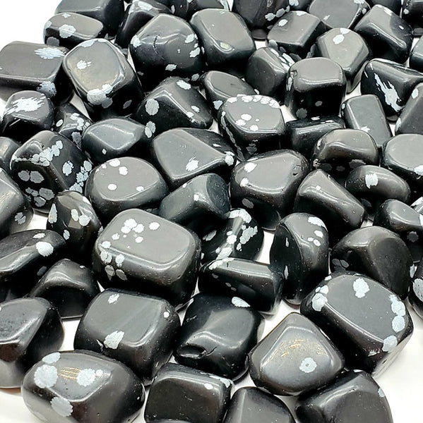 Snowflake Obsidian Stone | Tumbled Crystals | White & Black Gemstones | Choose How Many