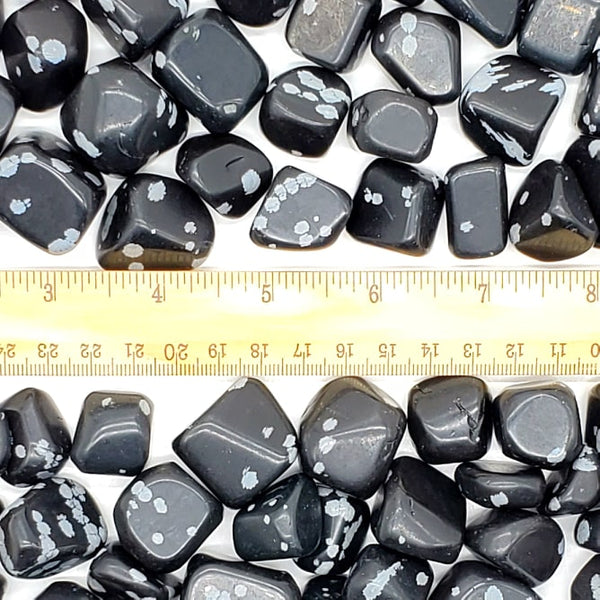 Snowflake Obsidian Stone | Tumbled Crystals | White & Black Gemstones | Choose How Many