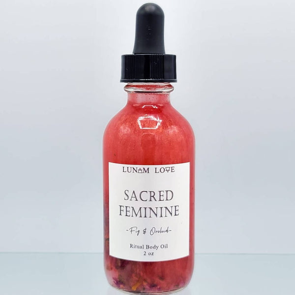 Sacred Feminine Botanical & Crystal Infused Oil | Intention & Manifesting Oil | Body Oil | Healing Ritual Oil