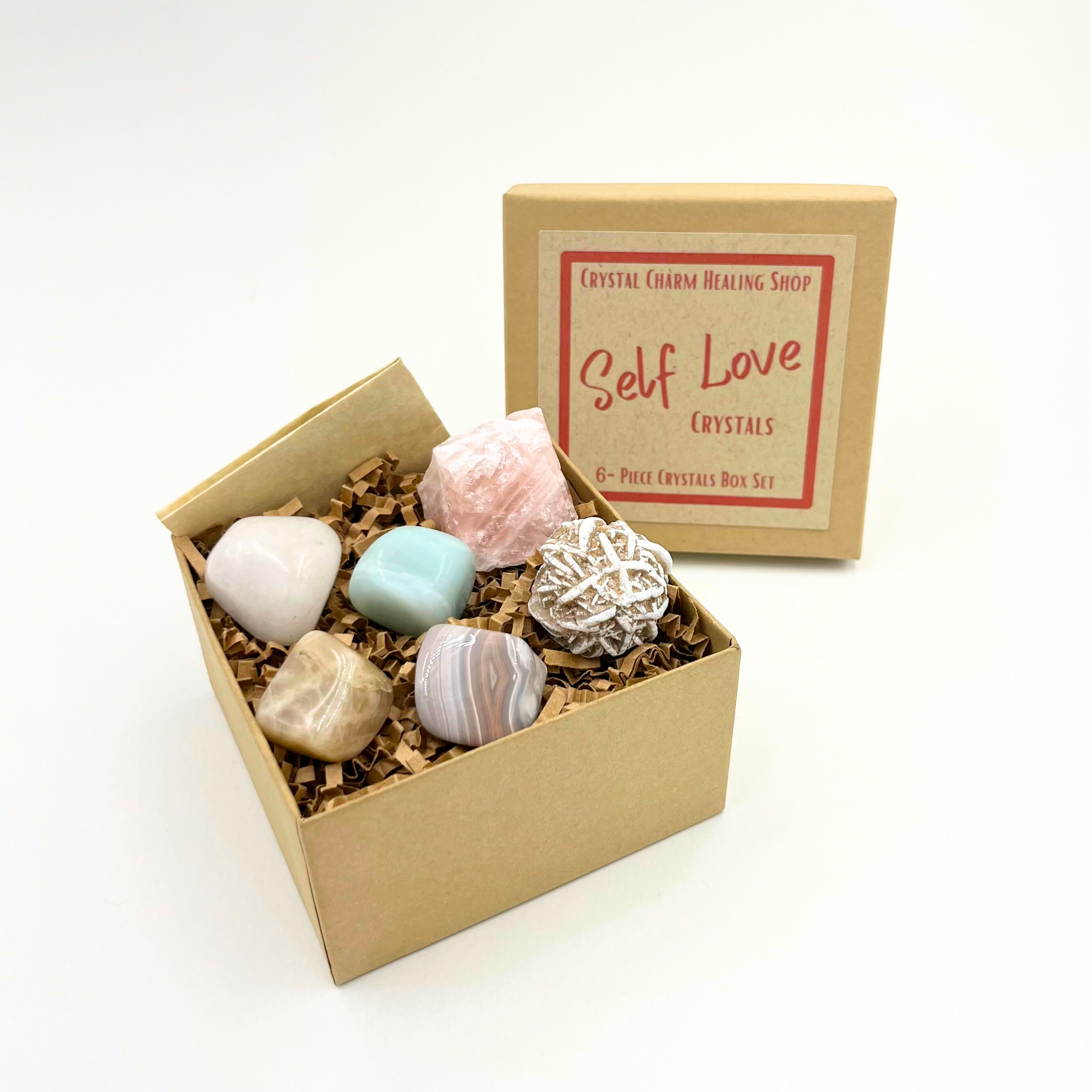 Self Love 6-Crystals | Healing Stones Gift Set for Self Care