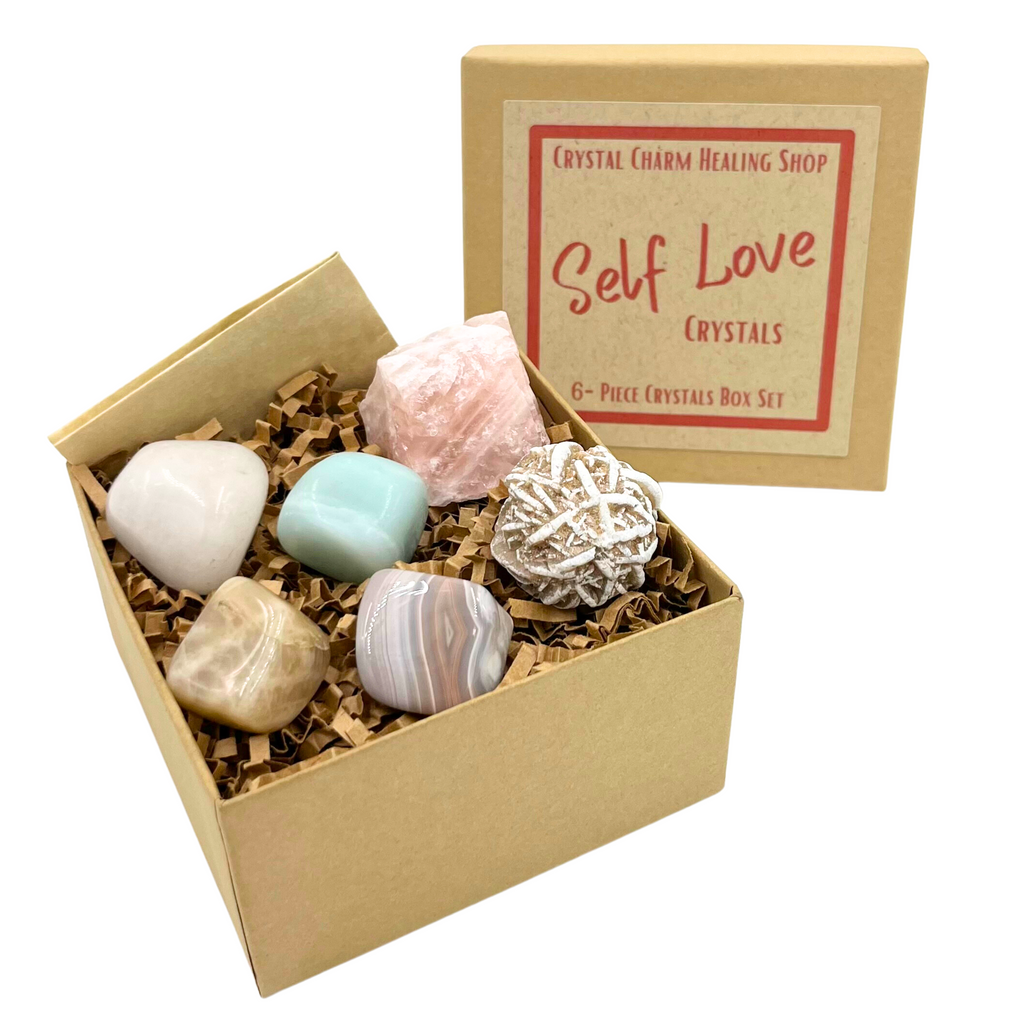 Self Love 6-Crystals  Healing Stones Gift Set for Self Care