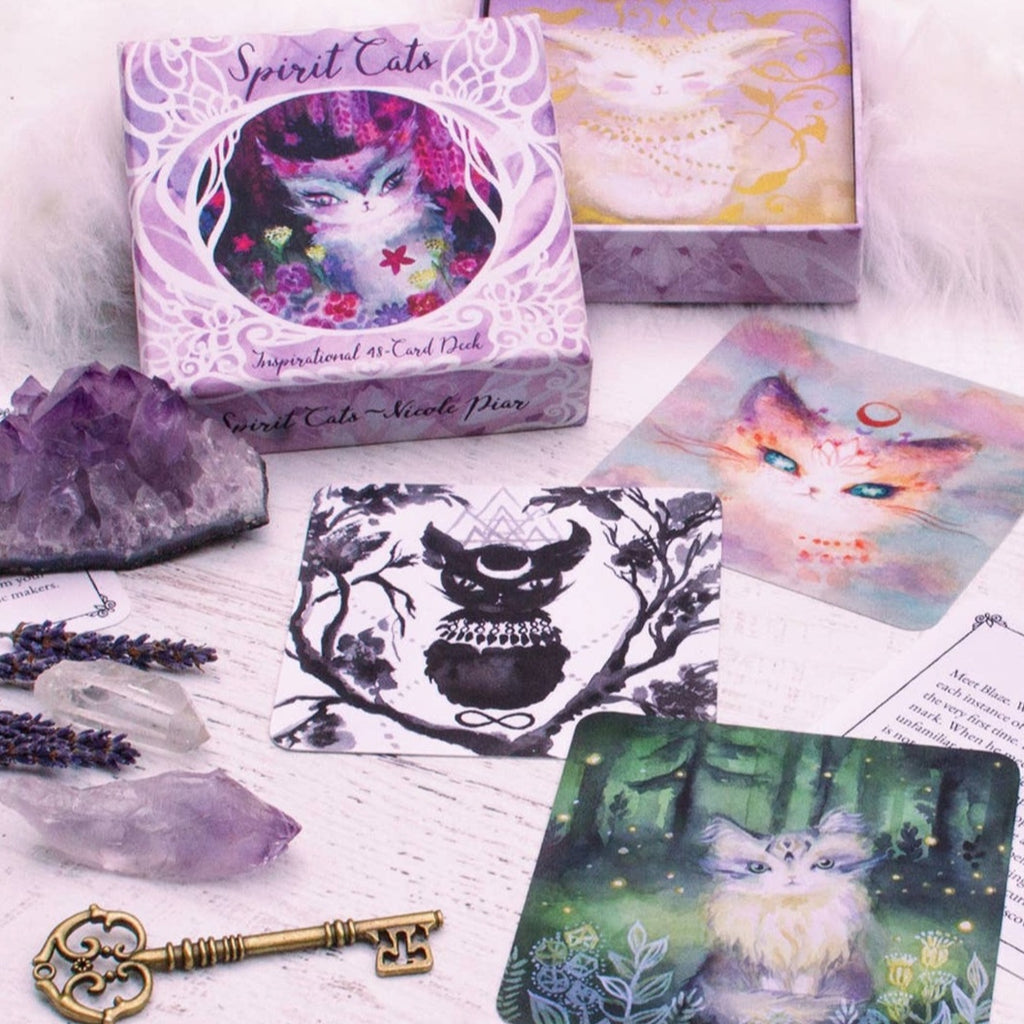 Spirit Cats Oracle Deck | Hand-painted Art Work | Cat Lovers Card