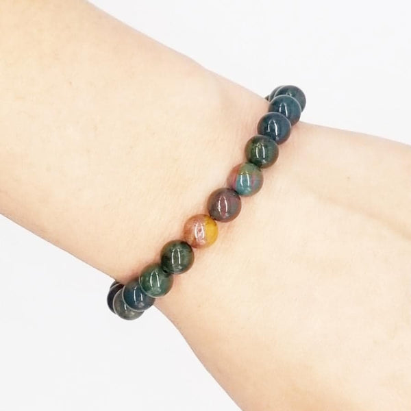 bloodstone crystal bead bracelet