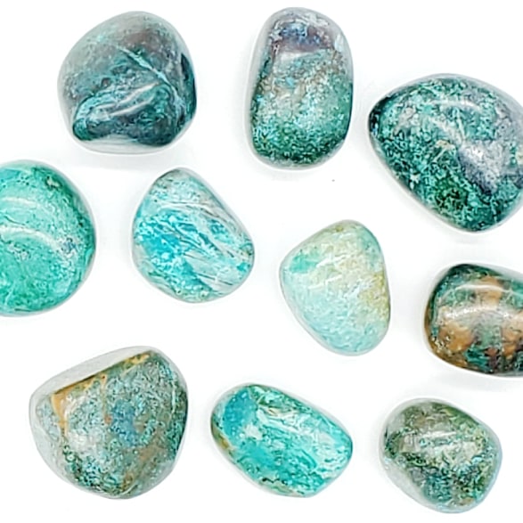 blue chrysocolla tumbled stones