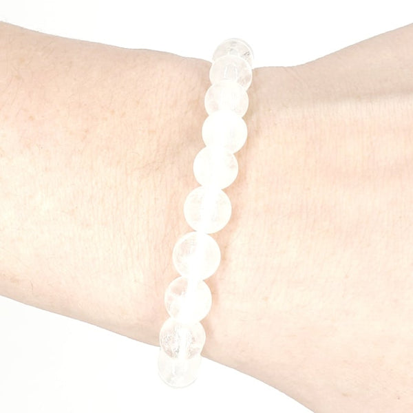 Clear Quartz Crystal Bracelet | Positive Thought & Energy | 6mm or 8mm Beads | Clear Crystal Healing Jewelry