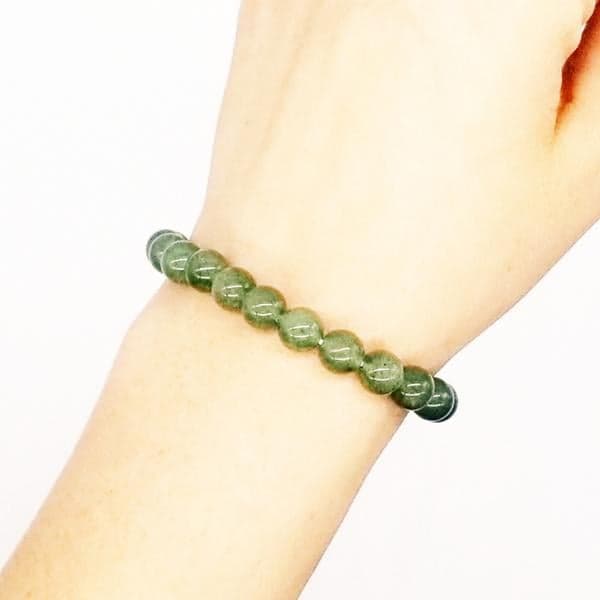 green aventurine beaded bracelet