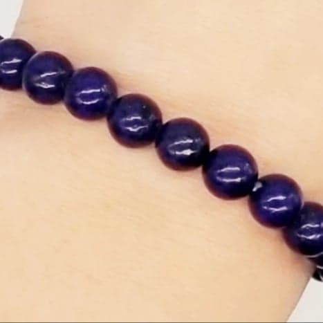 lapis lazuli crystal beaded bracelet