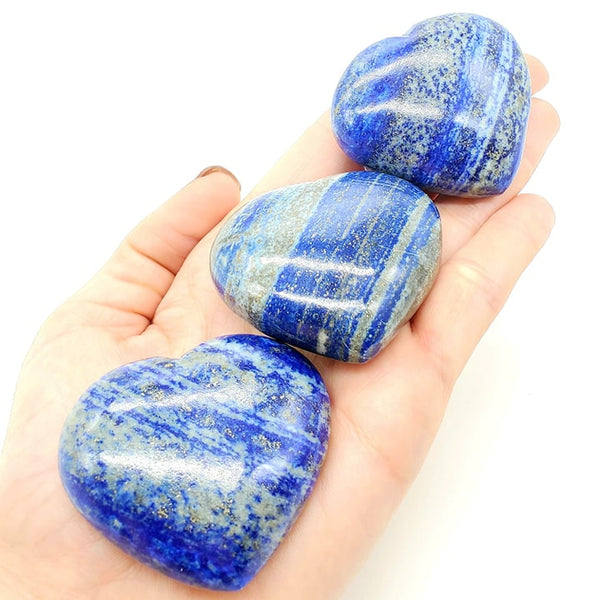 large blue lapis lazuli puffy hearts
