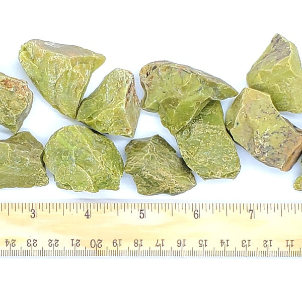 large raw green opal crystals