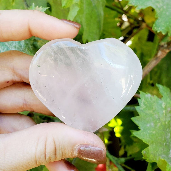 Rose Quartz Heart | Large Polished Stone 2" Inch | Rose Quartz Crystal | Pink Heart Chakra Gemstone