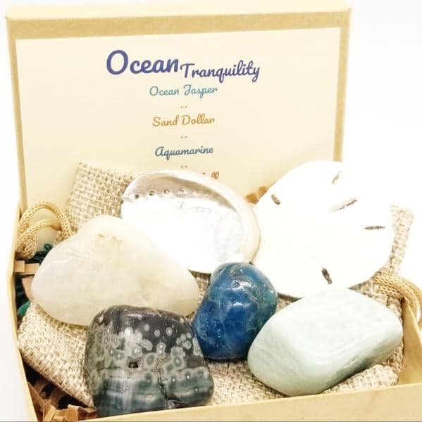 ocean tranquility healing stones gift set