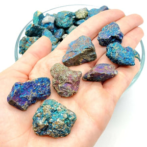 purple and blue peacock ore