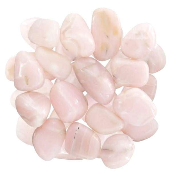 tumbled mango pink calcite gemstones