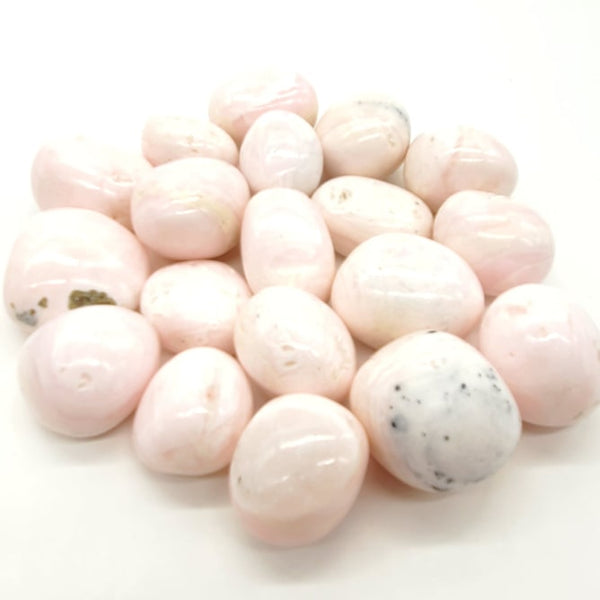 tumbled pink mango calcite gemstones