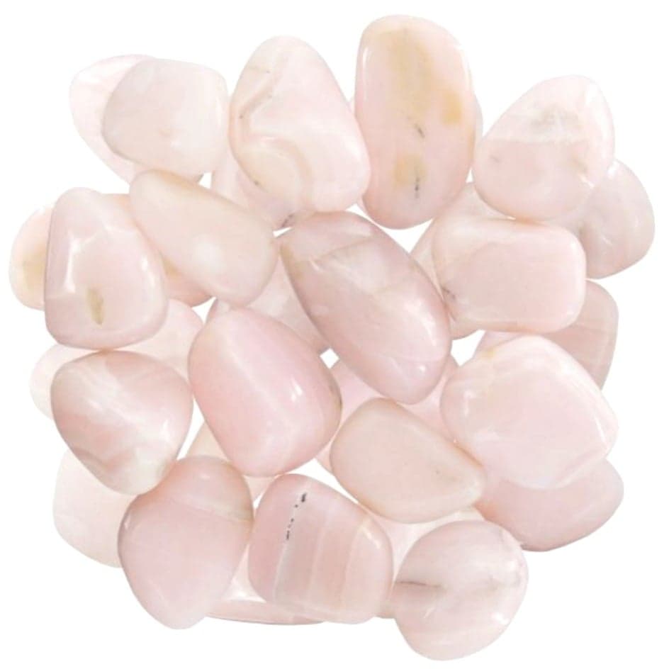 tumbled pink mango calcite healing stones