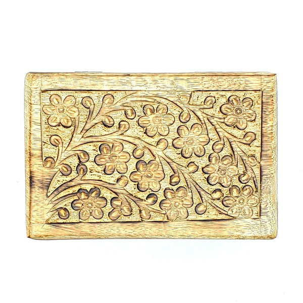 wooden floral carved box